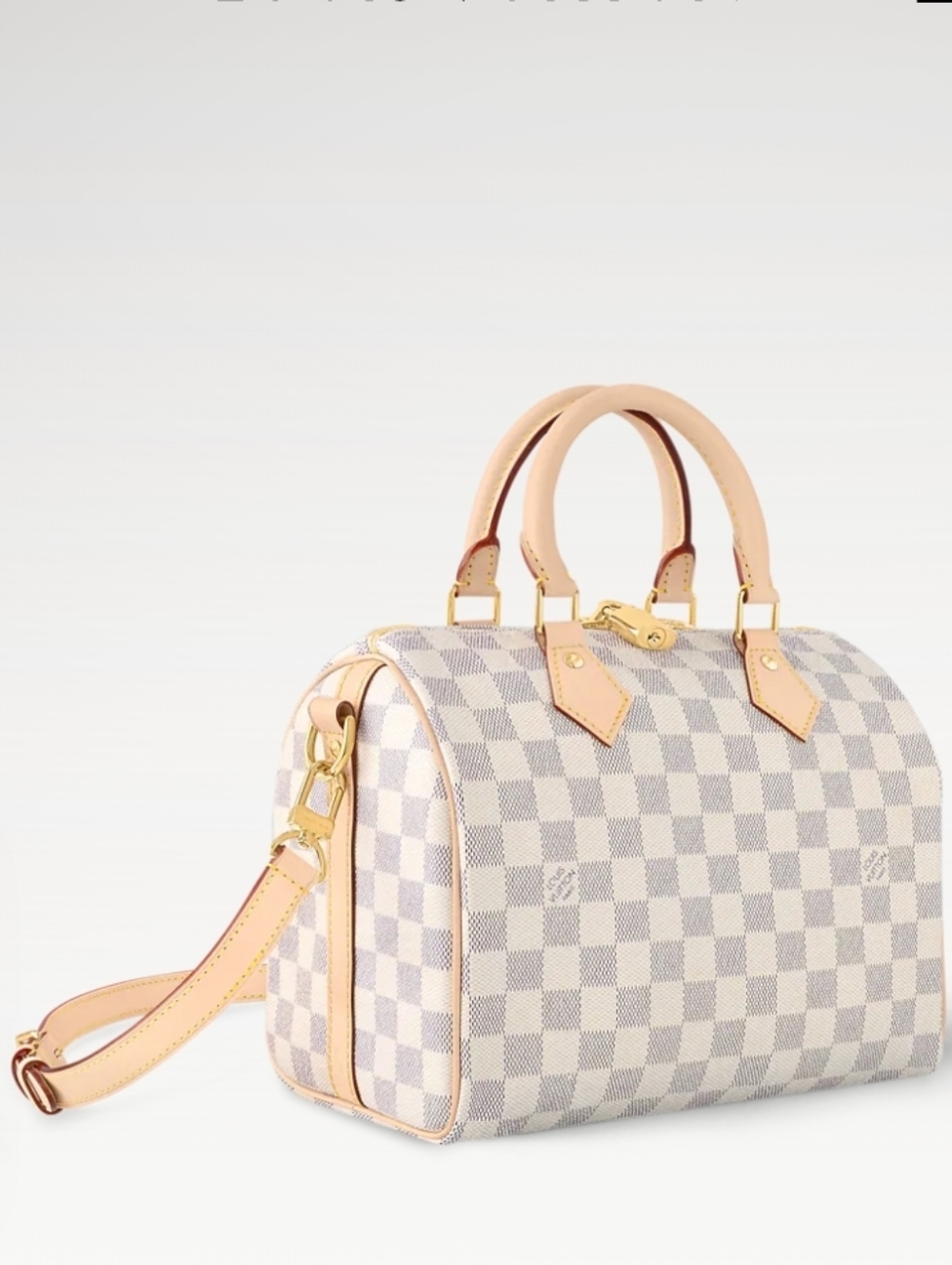 Louis Vuitton Damier Azur Satchel in Cream and Tan